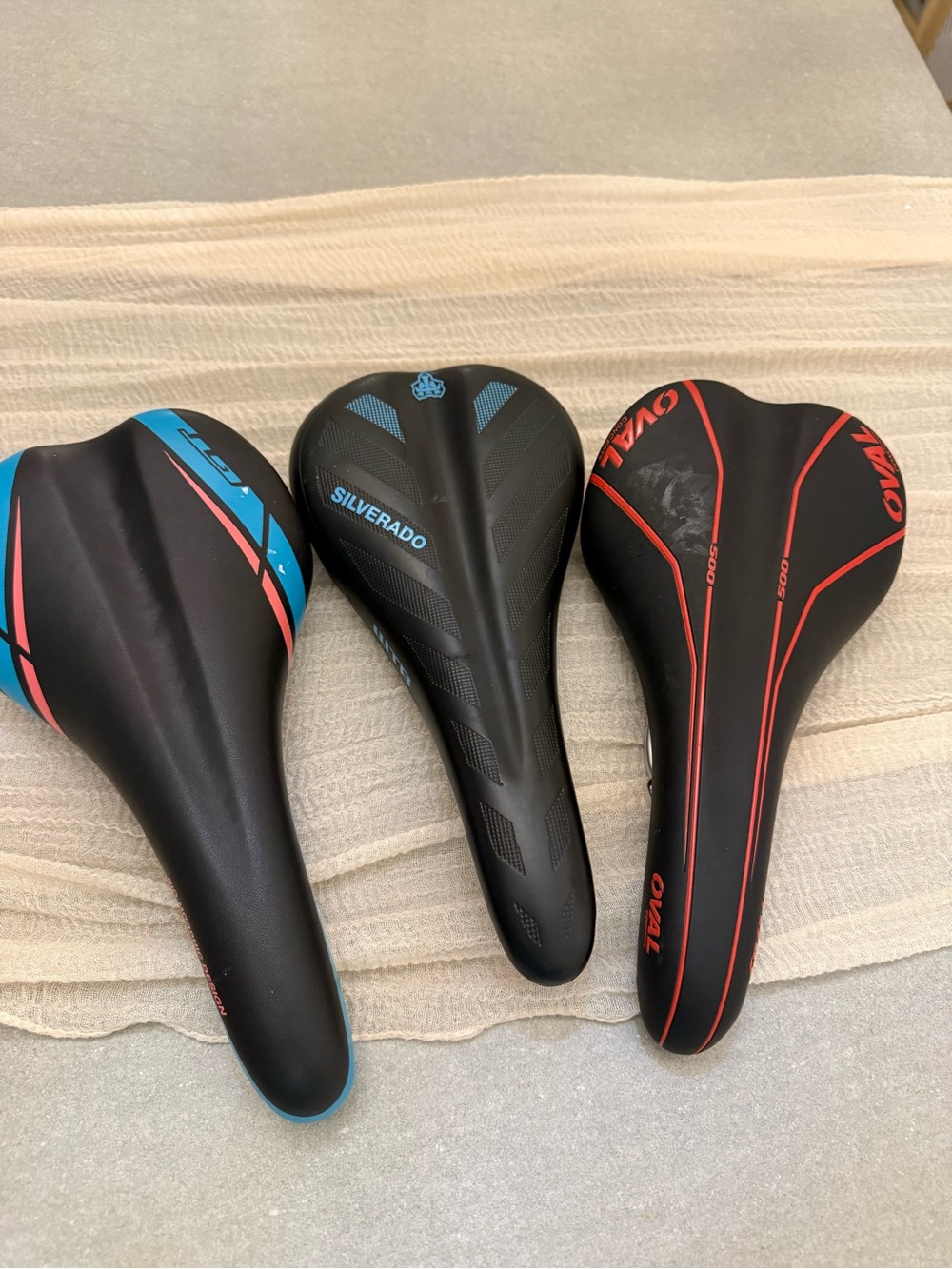 Silverado Black Bike Saddle + Two Black Sport Saddles all 3